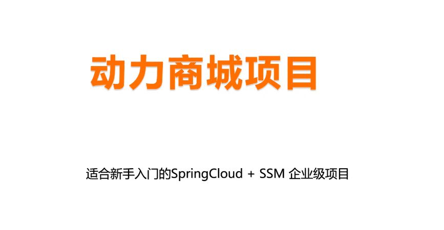 动力商城项目：SpringCLoud+SSM企业级项目实战视频+资料
